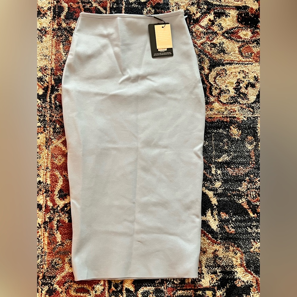Blue high waist midi bandage skirt with tags
